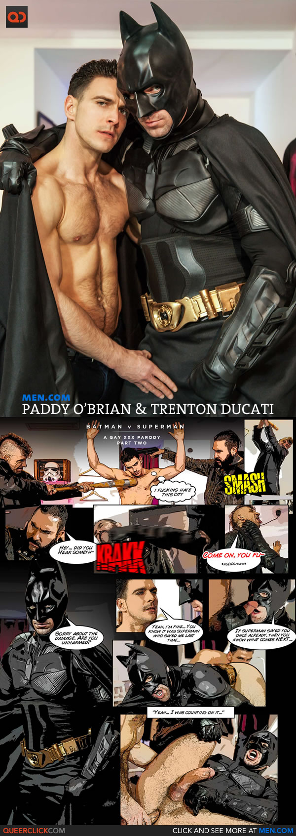 600px x 1692px - Men.com: Batman V Superman - A Gay XXX Parody Part 2 with Paddy O'Brian &  Trenton Ducati - QueerClick