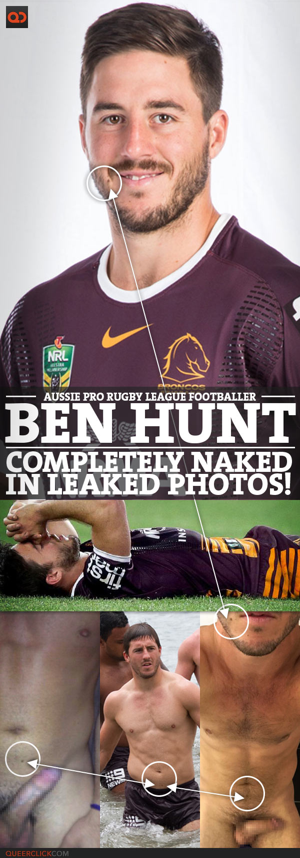 Nude Rugby Men Australian Porn - Ben Hunt, Aussie Pro Rugby League Footballer, Completely Naked In Leaked  Photos! - QueerClick