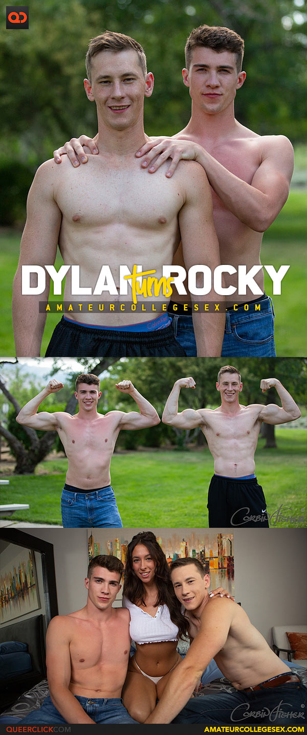 Amateur College Sex Dylan Fucks Rocky - MMF Bareback Threesome