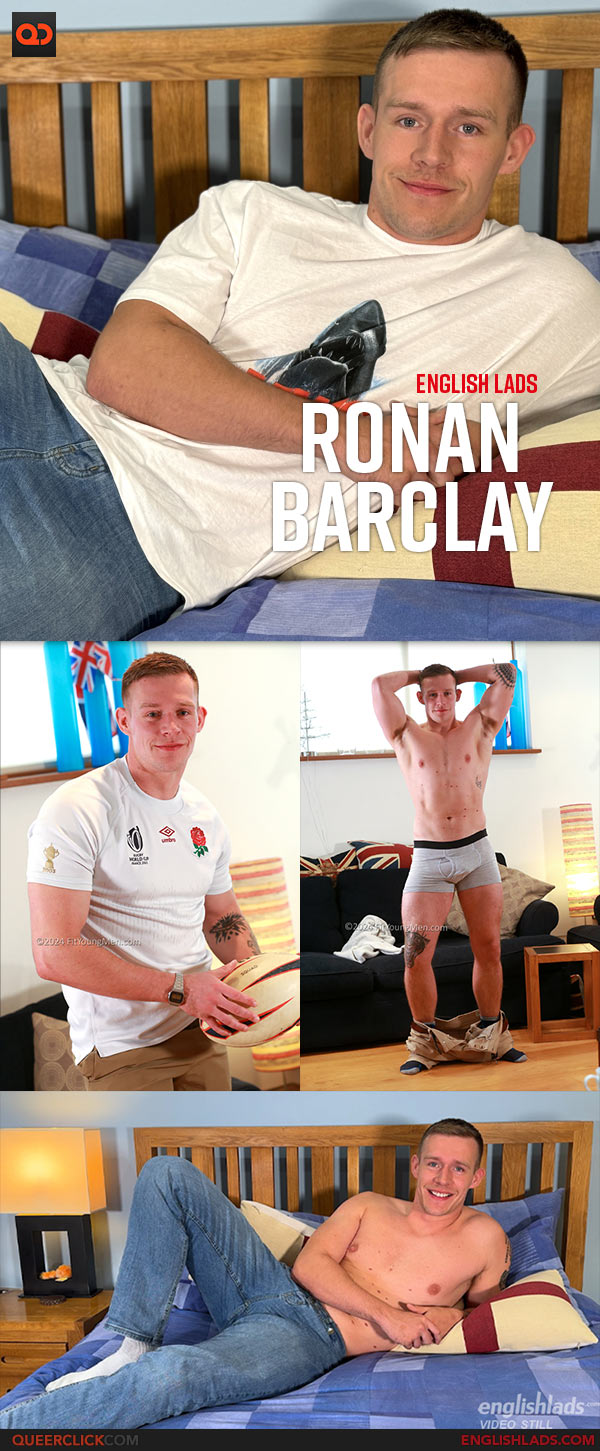 English Lads: Ronan Barclay - Young Straight and Hunky Rugby Player’s First Manhandling